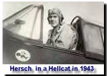 Hersch in the cockpit of a Hellcat in 1943